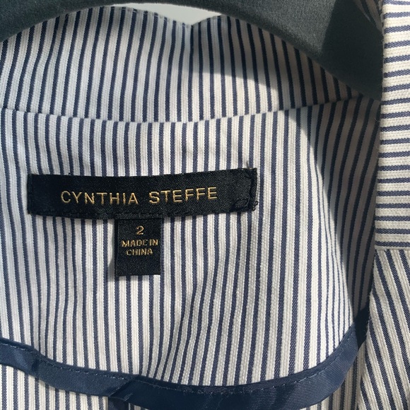 Cynthia Steffe Open Front Seersucker Blazer Size 2 - Picture 4 of 6